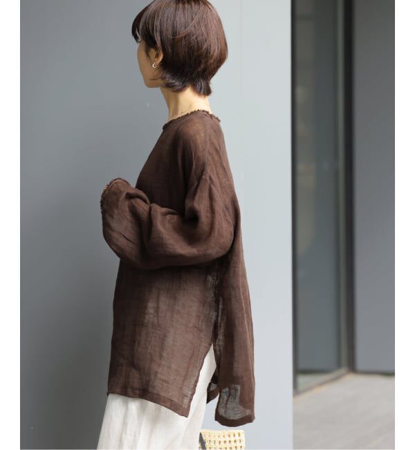 JOURNAL STANDARD relume「《予約》リネンガーゼロングスリーブビッグプルオーバー」|シャツ・ブラウス|