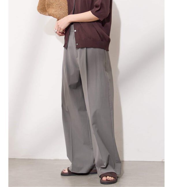 JOURNAL STANDARD「《追加2》【撥水/接触冷感/洗える/UV】リネンナイロンストレッチスラックス」|スラックス|グレーA