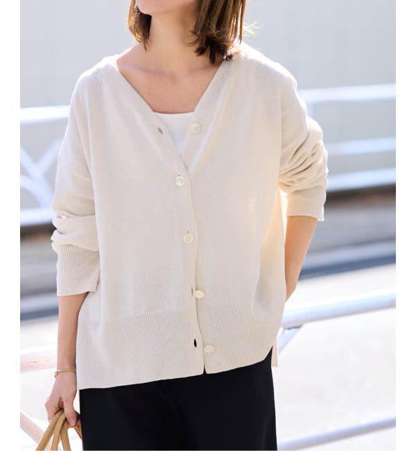 FRAMeWORK「ペーパーコットン Vカーディガン」|カーディガン|