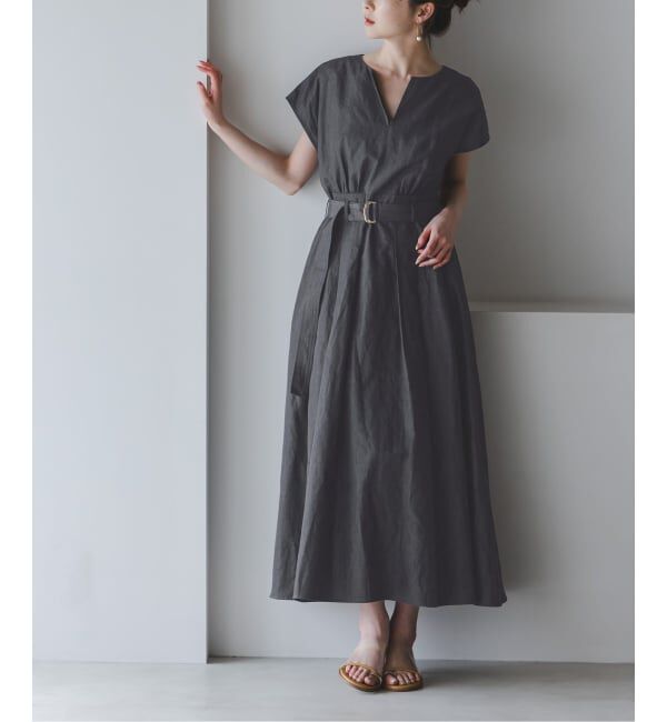 NOBLE「《予約》ベルテッドフィット&フレアワンピース」|ワンピース|