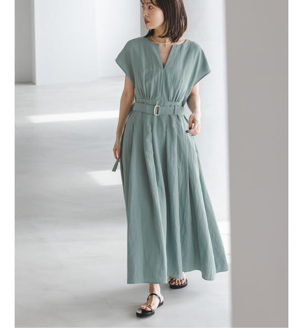 NOBLE「《予約》ベルテッドフィット&フレアワンピース」|ワンピース|