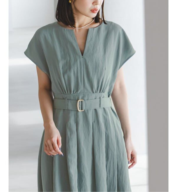 NOBLE「《予約》ベルテッドフィット&フレアワンピース」|ワンピース|