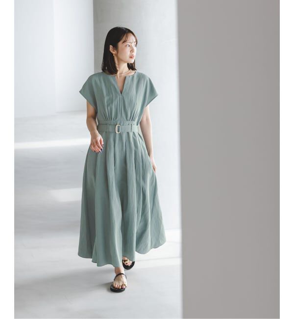 NOBLE「《予約》ベルテッドフィット&フレアワンピース」|ワンピース|