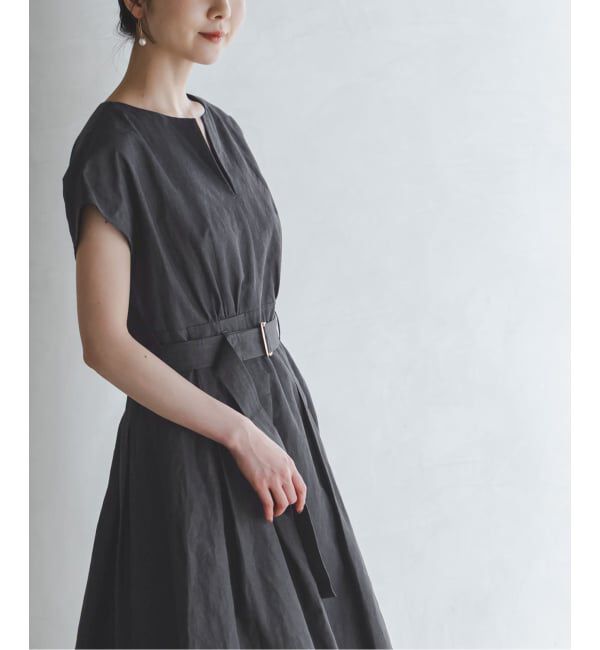 NOBLE「《予約》ベルテッドフィット&フレアワンピース」|ワンピース|