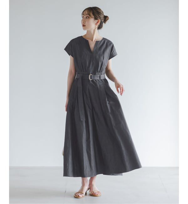 NOBLE「《予約》ベルテッドフィット&フレアワンピース」|ワンピース|