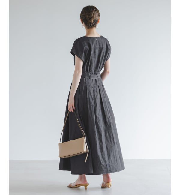 NOBLE「《予約》ベルテッドフィット&フレアワンピース」|ワンピース|