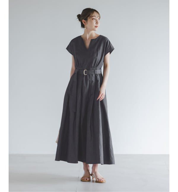 NOBLE「《予約》ベルテッドフィット&フレアワンピース」|ワンピース|