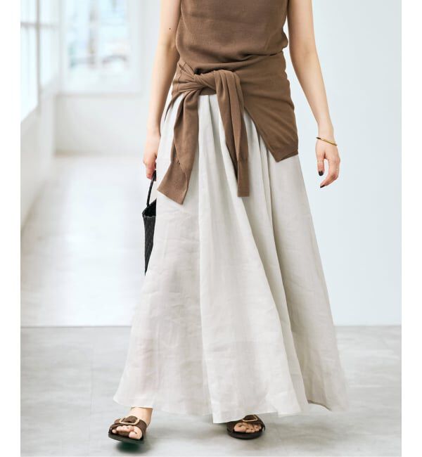 Spick and Span「《セットアップ可 / 予約》ラミーブレンドギャザーフレアスカート」|スカート|