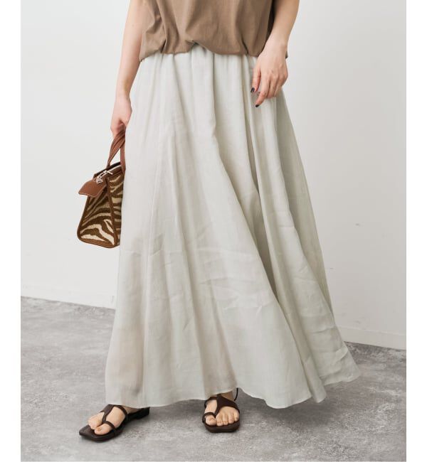 Spick and Span「《セットアップ可 / 予約》ラミーブレンドギャザーフレアスカート」|スカート|