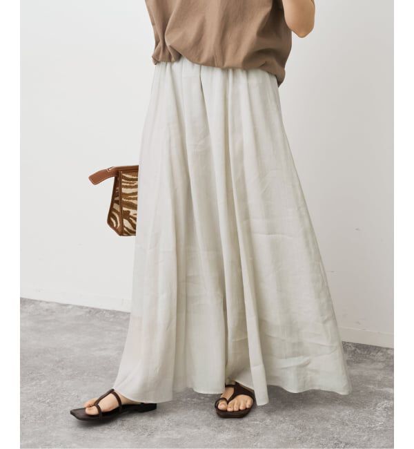 Spick and Span「《セットアップ可 / 予約》ラミーブレンドギャザーフレアスカート」|スカート|