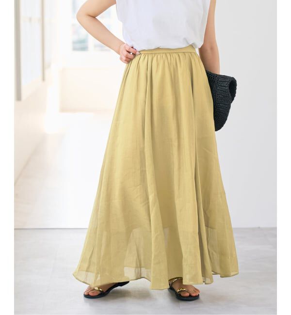 Spick and Span「《セットアップ可 / 予約》ラミーブレンドギャザーフレアスカート」|スカート|