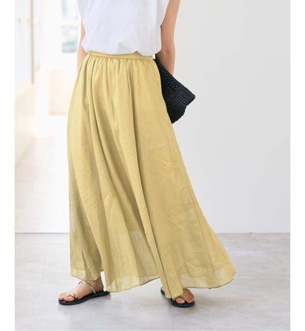 Spick and Span「《セットアップ可 / 予約》ラミーブレンドギャザーフレアスカート」|スカート|