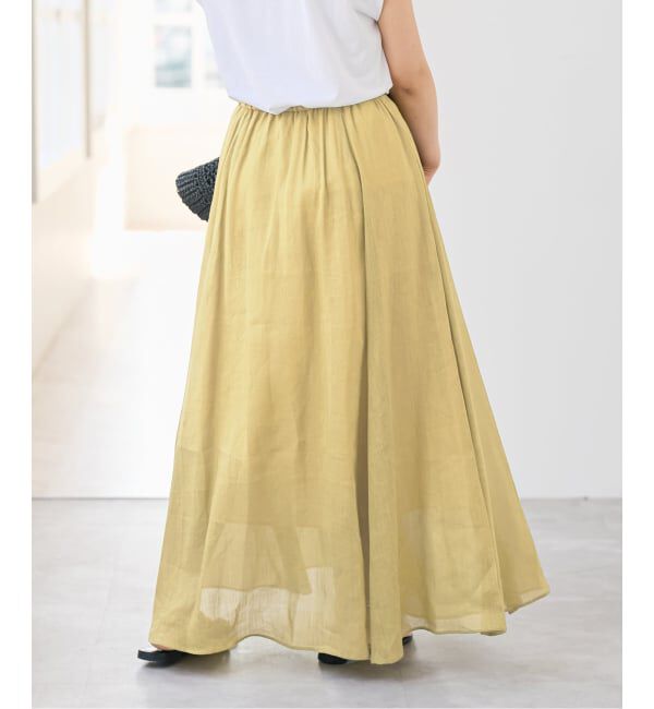 Spick and Span「《セットアップ可 / 予約》ラミーブレンドギャザーフレアスカート」|スカート|