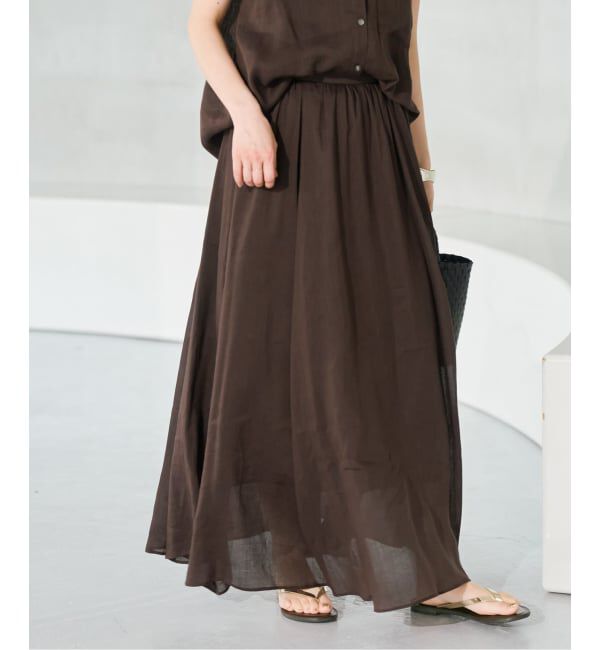 Spick and Span「《セットアップ可 / 予約》ラミーブレンドギャザーフレアスカート」|スカート|