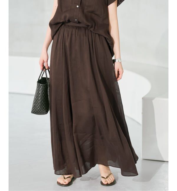 Spick and Span「《セットアップ可 / 予約》ラミーブレンドギャザーフレアスカート」|スカート|