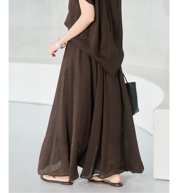 Spick and Span「《セットアップ可 / 予約》ラミーブレンドギャザーフレアスカート」|スカート|