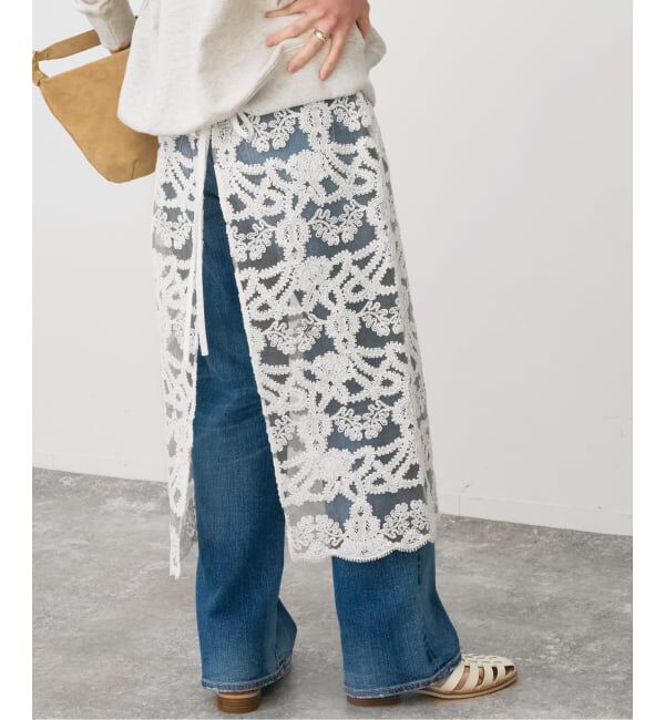 Spick and Span「《新色有り / 追加予約》コードエンブロイダリーチュールレイヤースカート」|スカート|