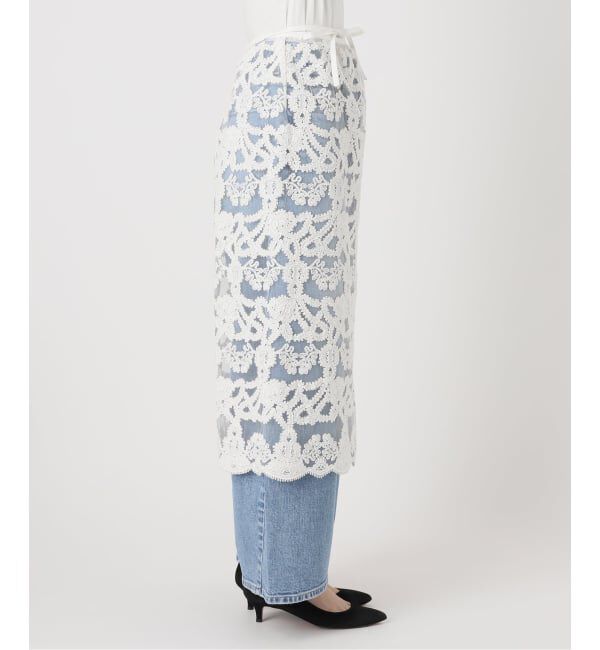 Spick and Span「《新色有り / 追加予約》コードエンブロイダリーチュールレイヤースカート」|スカート|