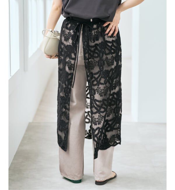 Spick and Span「《新色有り / 追加予約》コードエンブロイダリーチュールレイヤースカート」|スカート|