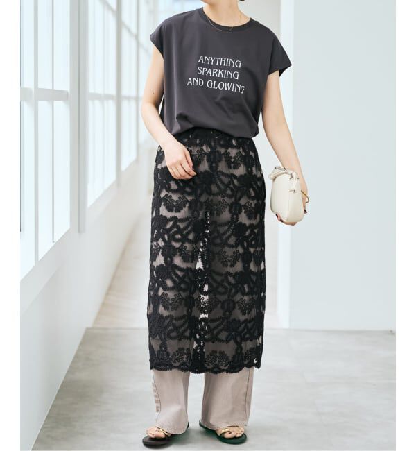 Spick and Span「《新色有り / 追加予約》コードエンブロイダリーチュールレイヤースカート」|スカート|