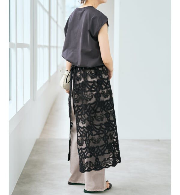 Spick and Span「《新色有り / 追加予約》コードエンブロイダリーチュールレイヤースカート」|スカート|