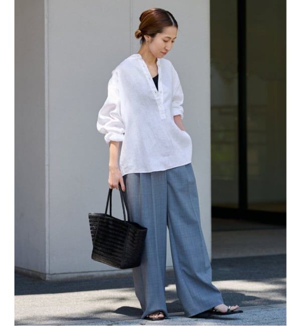 FRAMeWORK「≪追加予約≫フレンチリネンバンドカラーシャツ 2」|シャツ・ブラウス|