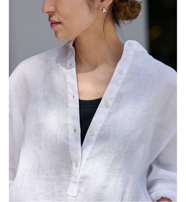 FRAMeWORK「≪追加予約≫フレンチリネンバンドカラーシャツ 2」|シャツ・ブラウス|