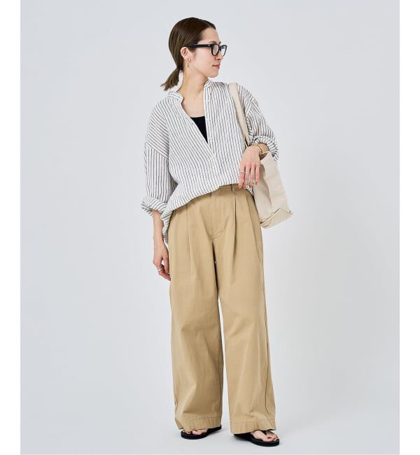 FRAMeWORK「≪追加予約≫フレンチリネンバンドカラーシャツ 2」|シャツ・ブラウス|