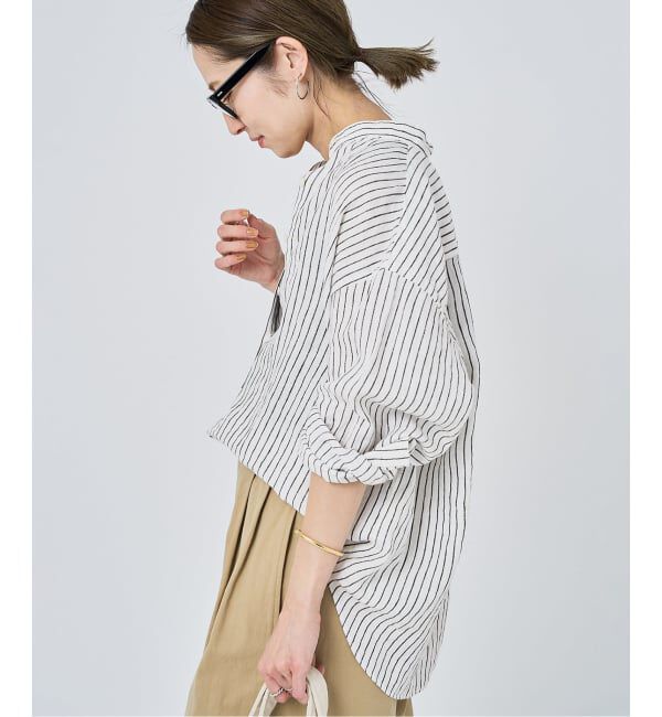 FRAMeWORK「≪追加予約≫フレンチリネンバンドカラーシャツ 2」|シャツ・ブラウス|