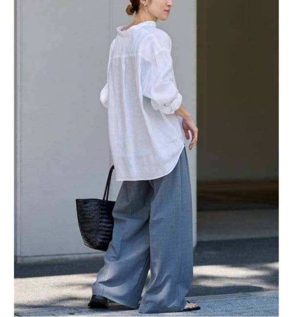 FRAMeWORK「≪追加予約≫フレンチリネンバンドカラーシャツ 2」|シャツ・ブラウス|