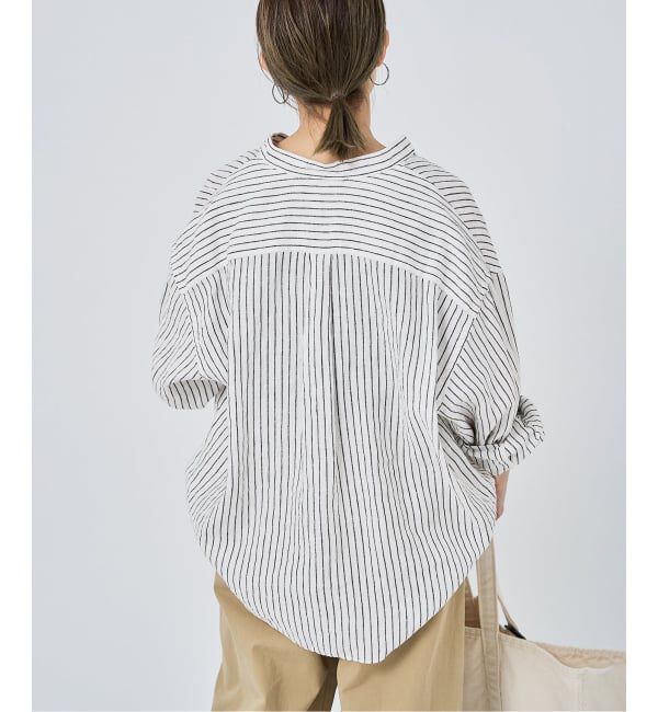 FRAMeWORK「≪追加予約≫フレンチリネンバンドカラーシャツ 2」|シャツ・ブラウス|