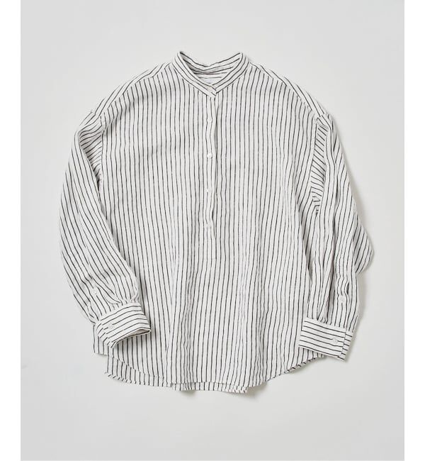 FRAMeWORK「≪追加予約≫フレンチリネンバンドカラーシャツ 2」|シャツ・ブラウス|