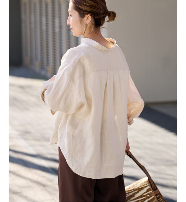 FRAMeWORK「≪追加予約≫フレンチリネンバンドカラーシャツ 2」|シャツ・ブラウス|