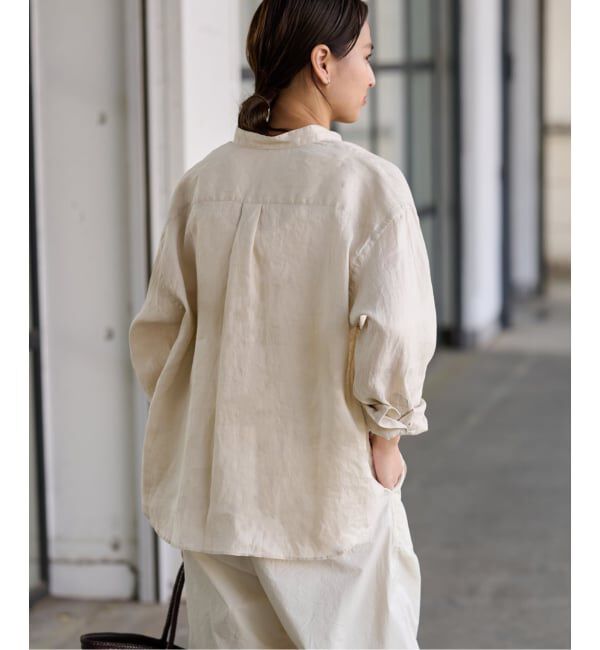 FRAMeWORK「≪追加予約≫フレンチリネンバンドカラーシャツ 2」|シャツ・ブラウス|