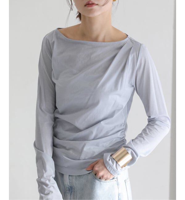  「【洗える】ドレープシアーカットソー」|Tシャツ・カットソー|サックスブルー B