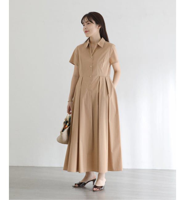  「《予約》【洗える】タックシャツワンピース」|ワンピース|