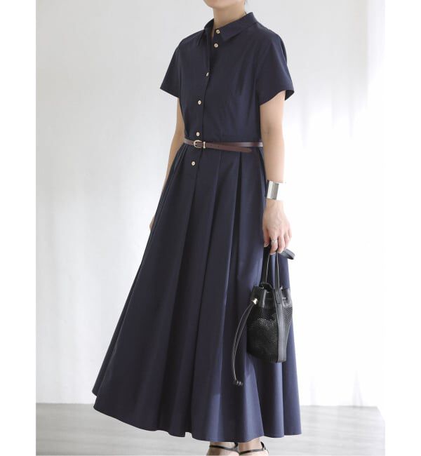  「《予約》【洗える】タックシャツワンピース」|ワンピース|