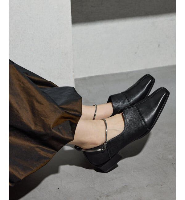 GRISE「《追加》GRISEレザースクエアクロスシームアンクルフラット」|その他|