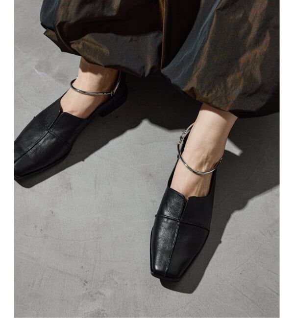GRISE「《追加》GRISEレザースクエアクロスシームアンクルフラット」|その他|