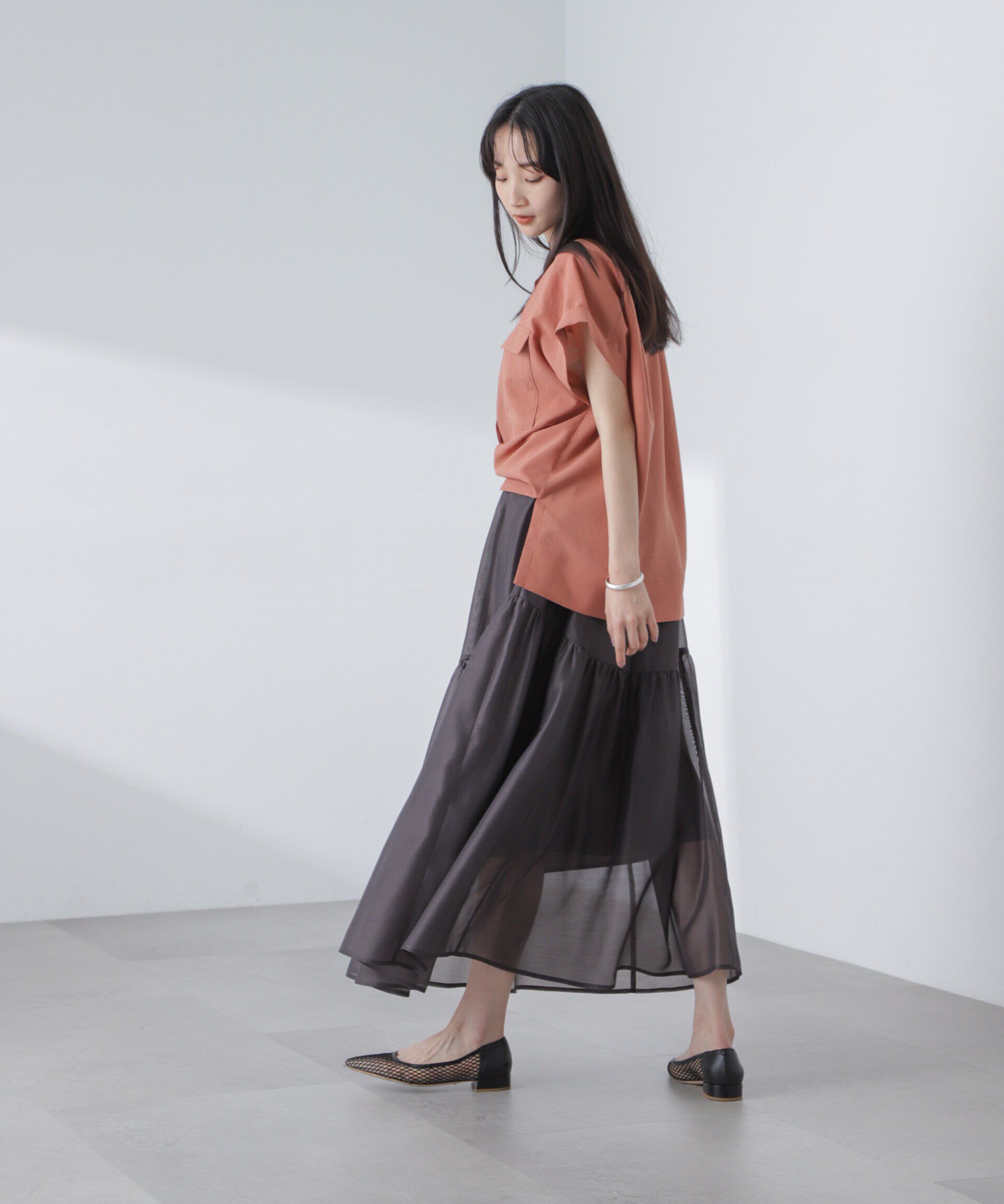 nano･universe「シアーギャザースカート」|スカート|