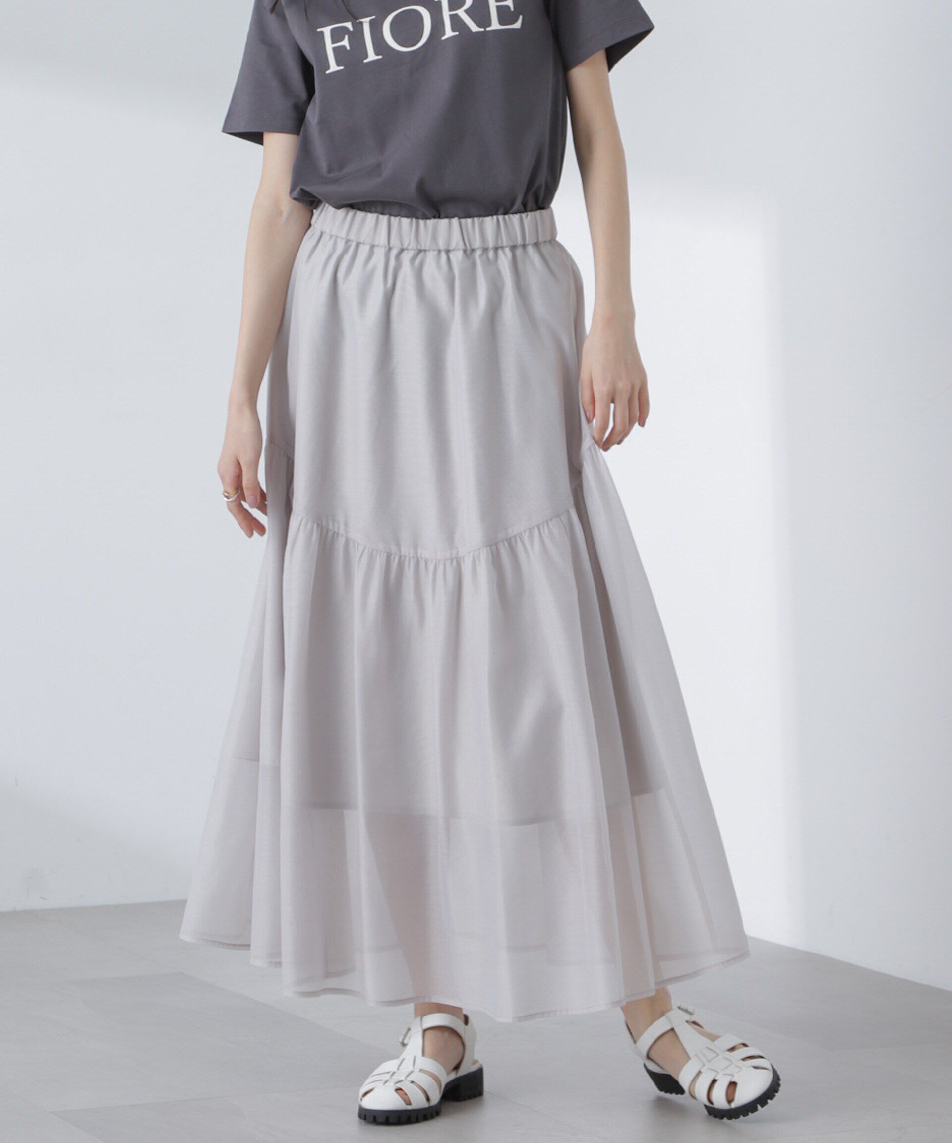 nano･universe「シアーギャザースカート」|スカート|