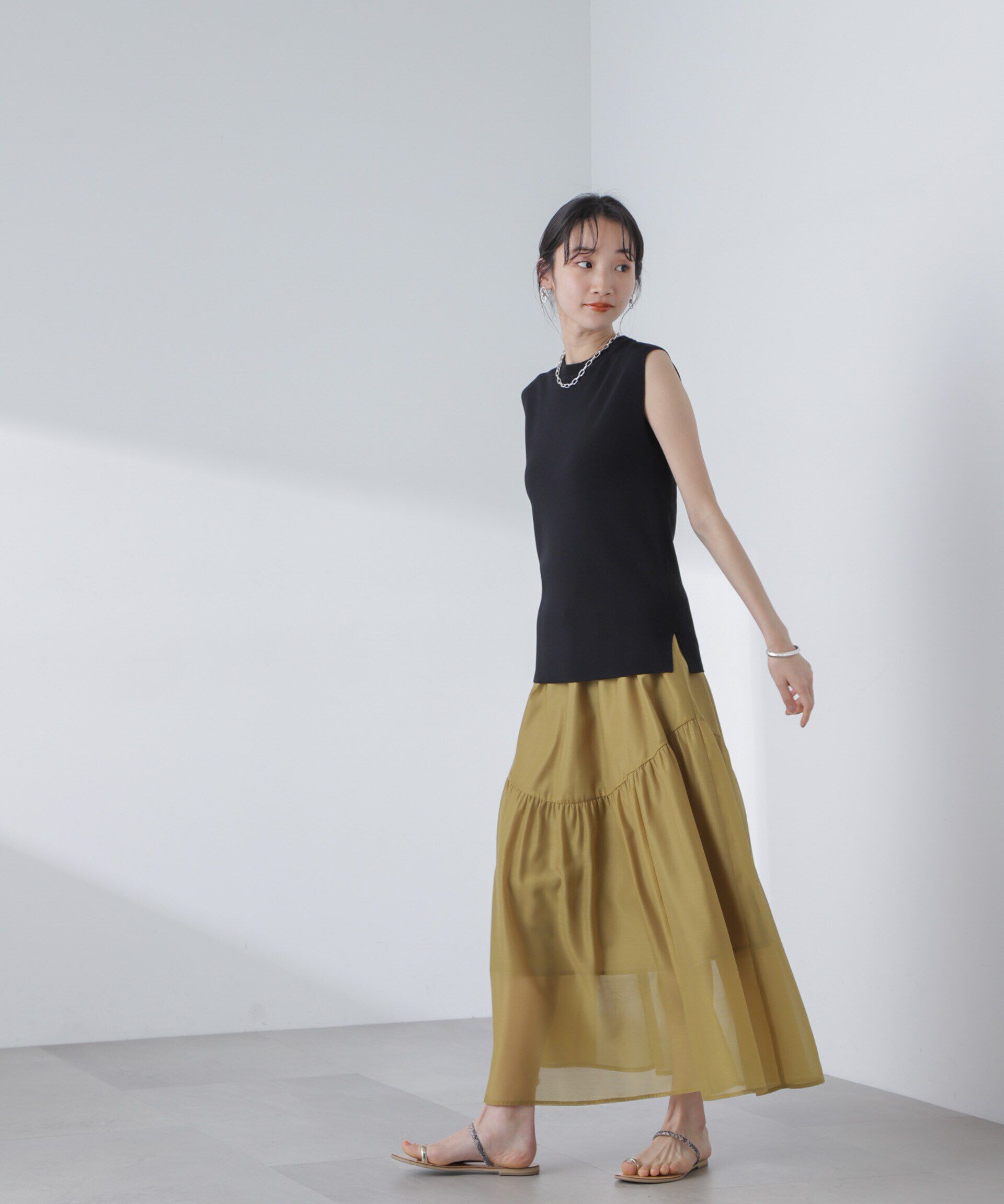 nano･universe「シアーギャザースカート」|スカート|