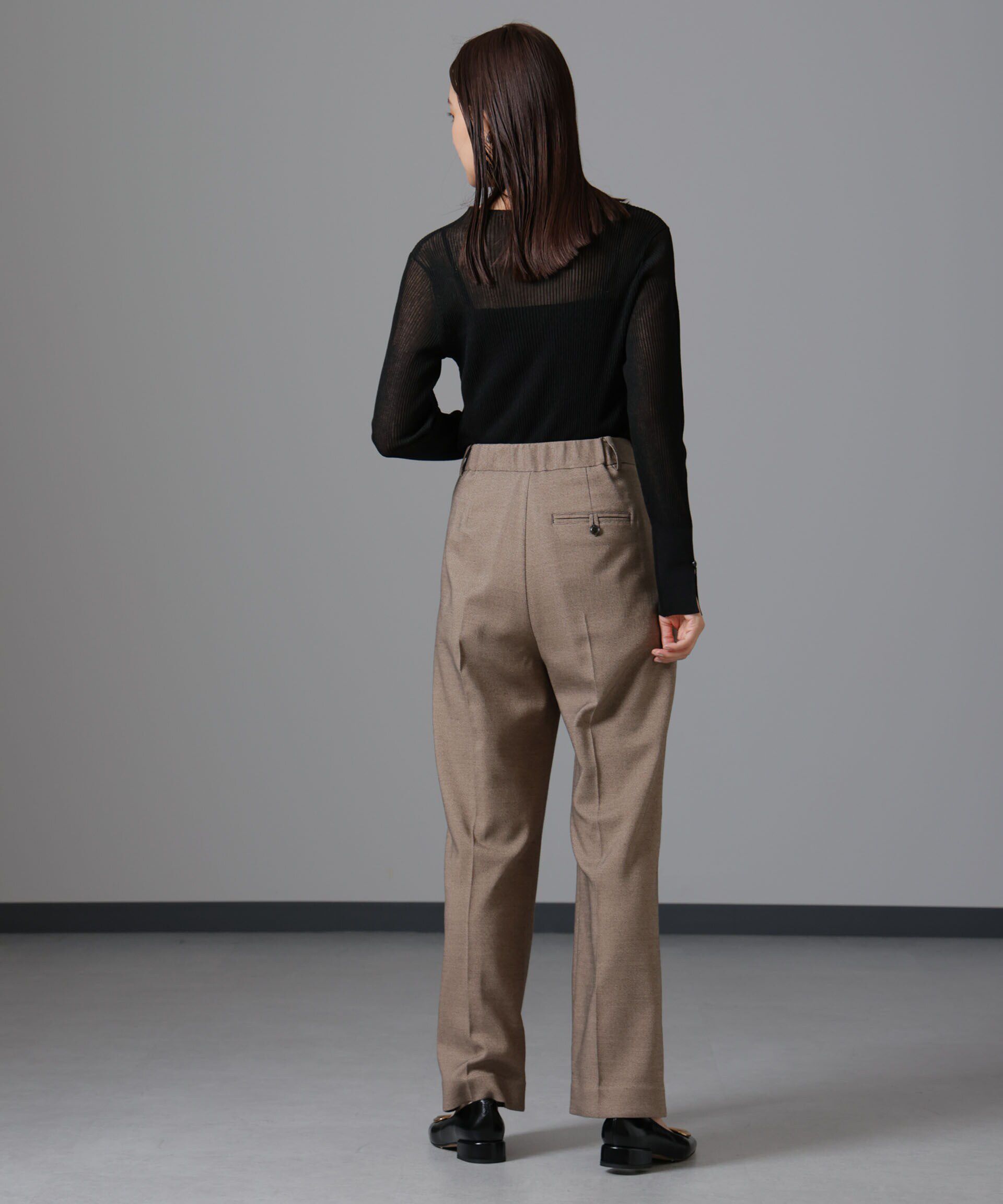 nano･universe「ツイードセミワイドタックパンツ(セットアップ可)」|チノ|