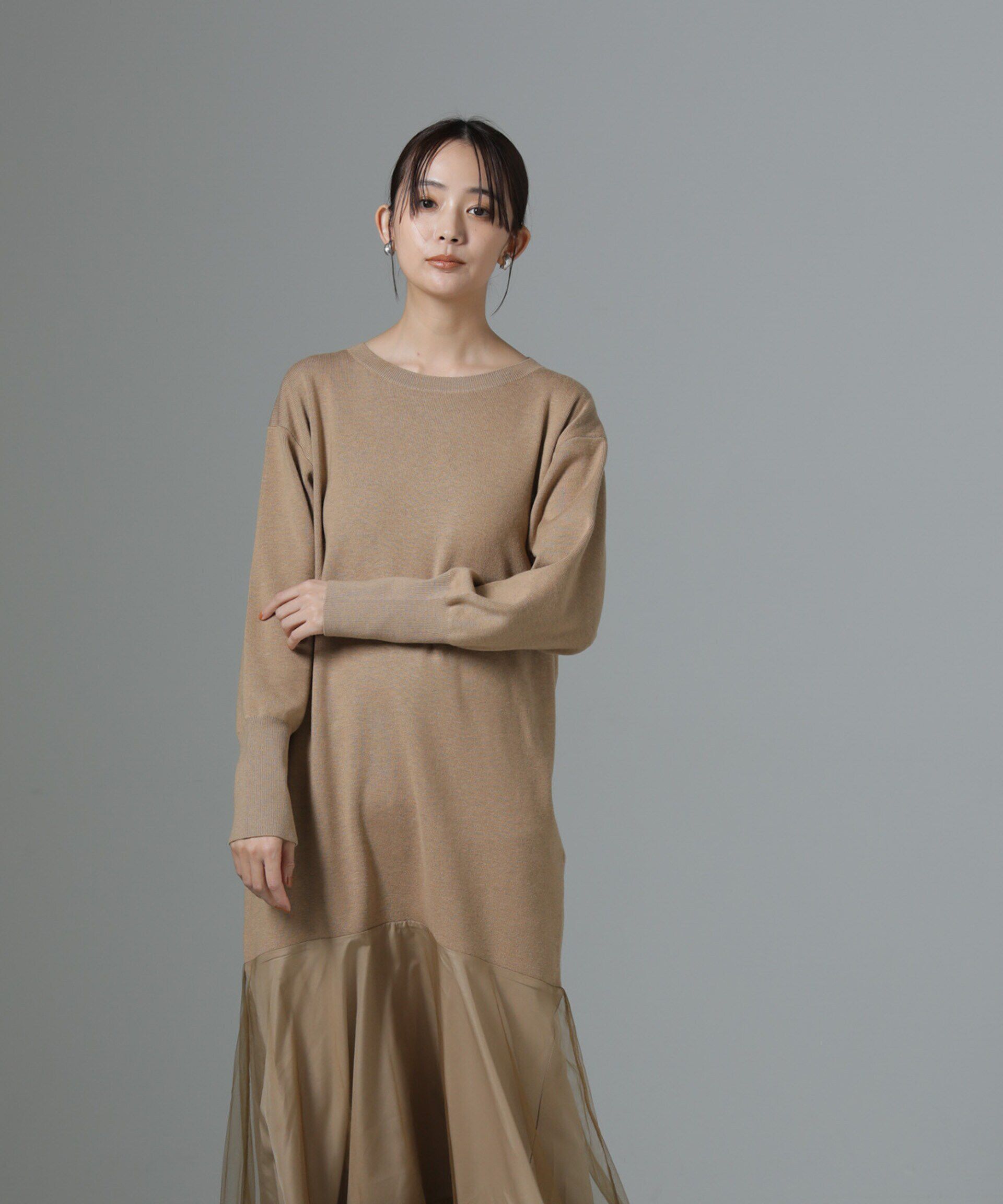 nano･universe「チュールスカートドッキングニットワンピース」|ワンピース|