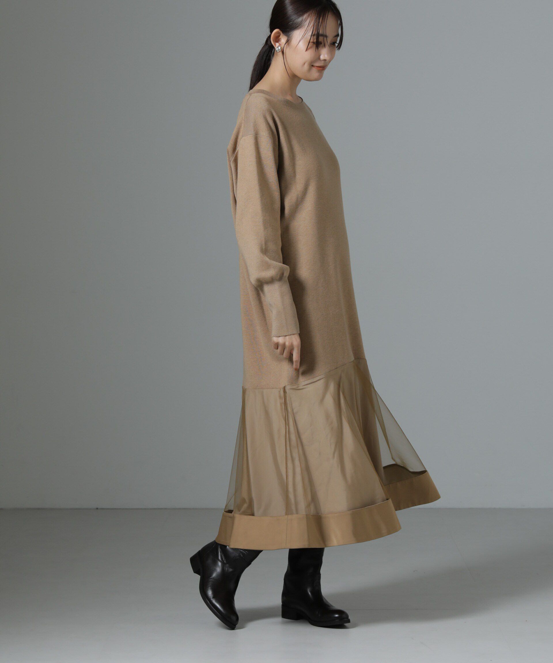 nano･universe「チュールスカートドッキングニットワンピース」|ワンピース|