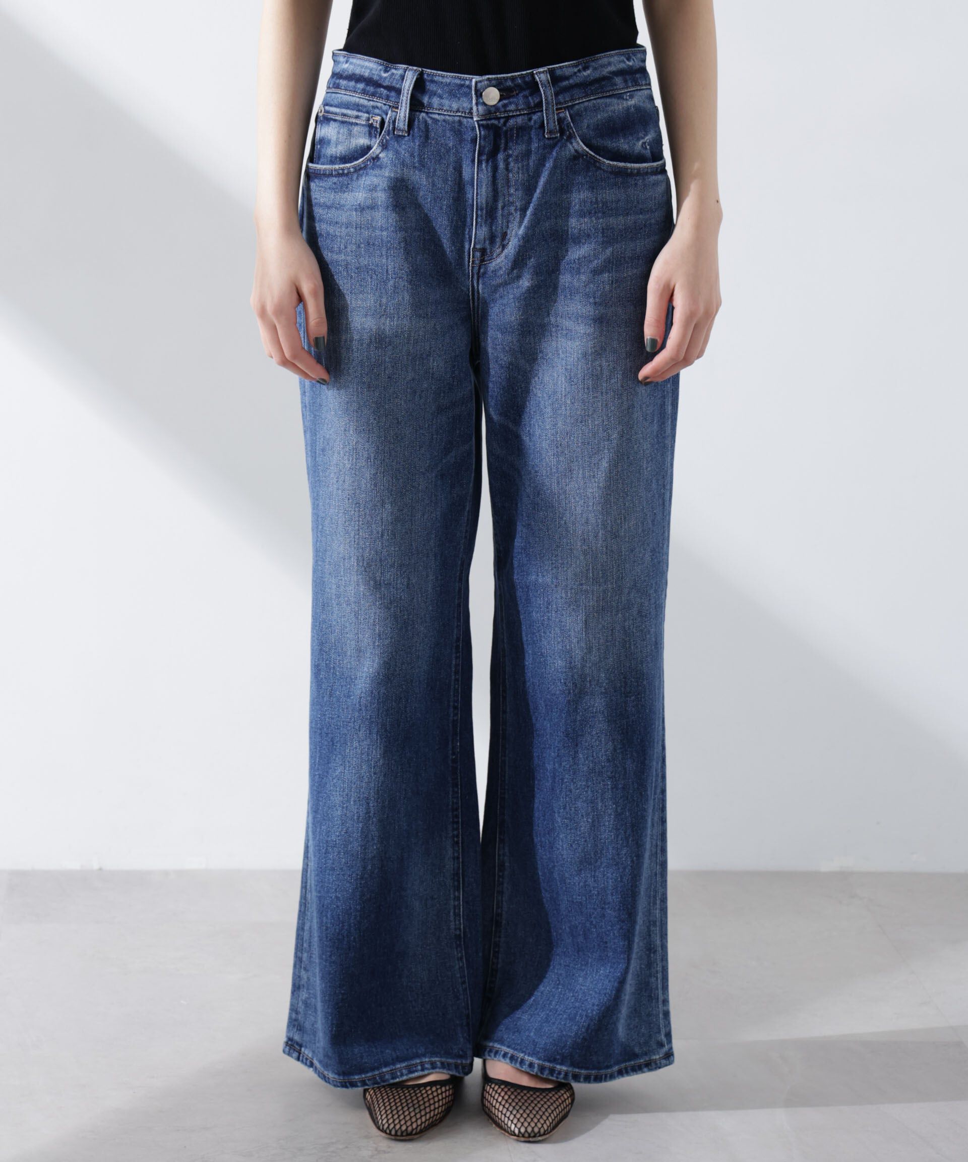 nano･universe「Healthy DENIM/Turnip ルーズフレア デニム」|チノ|