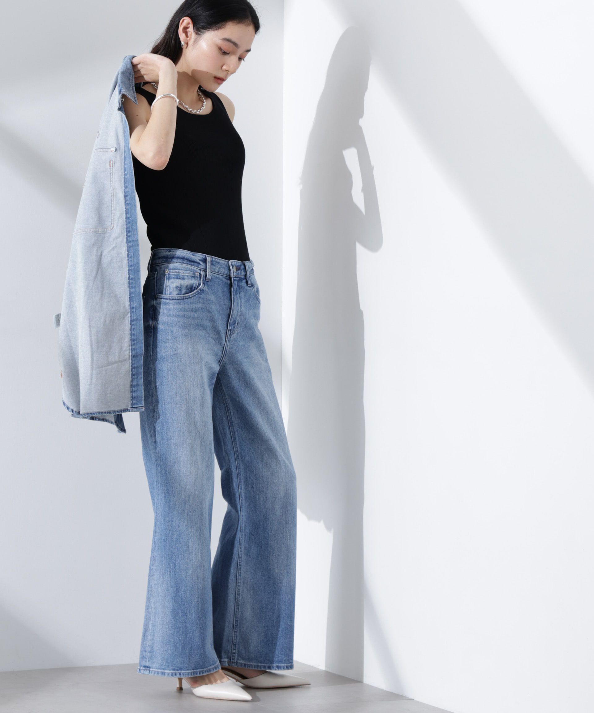 nano･universe「Healthy DENIM/Turnip ルーズフレア デニム」|チノ|