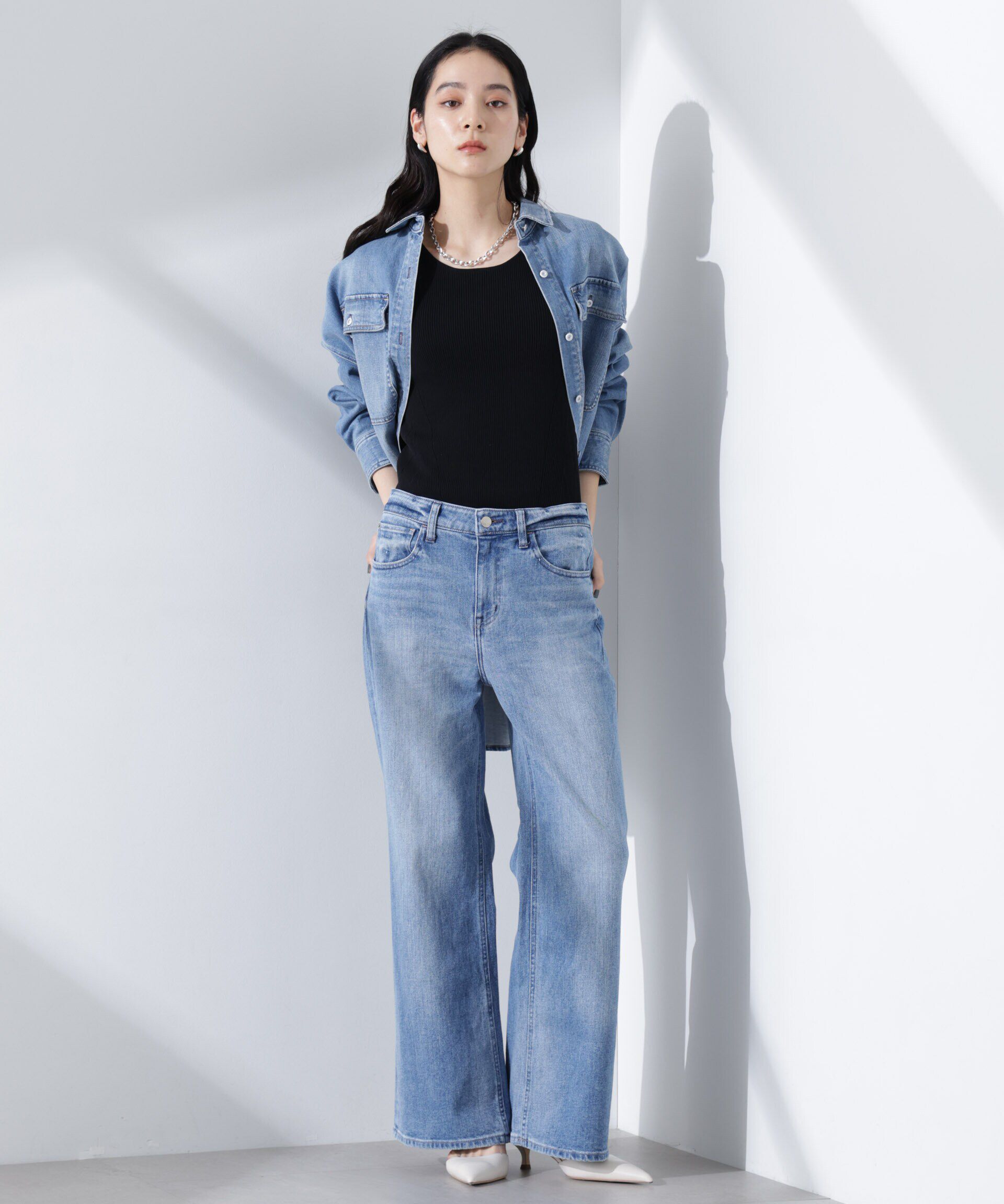 nano･universe「Healthy DENIM/Turnip ルーズフレア デニム」|チノ|