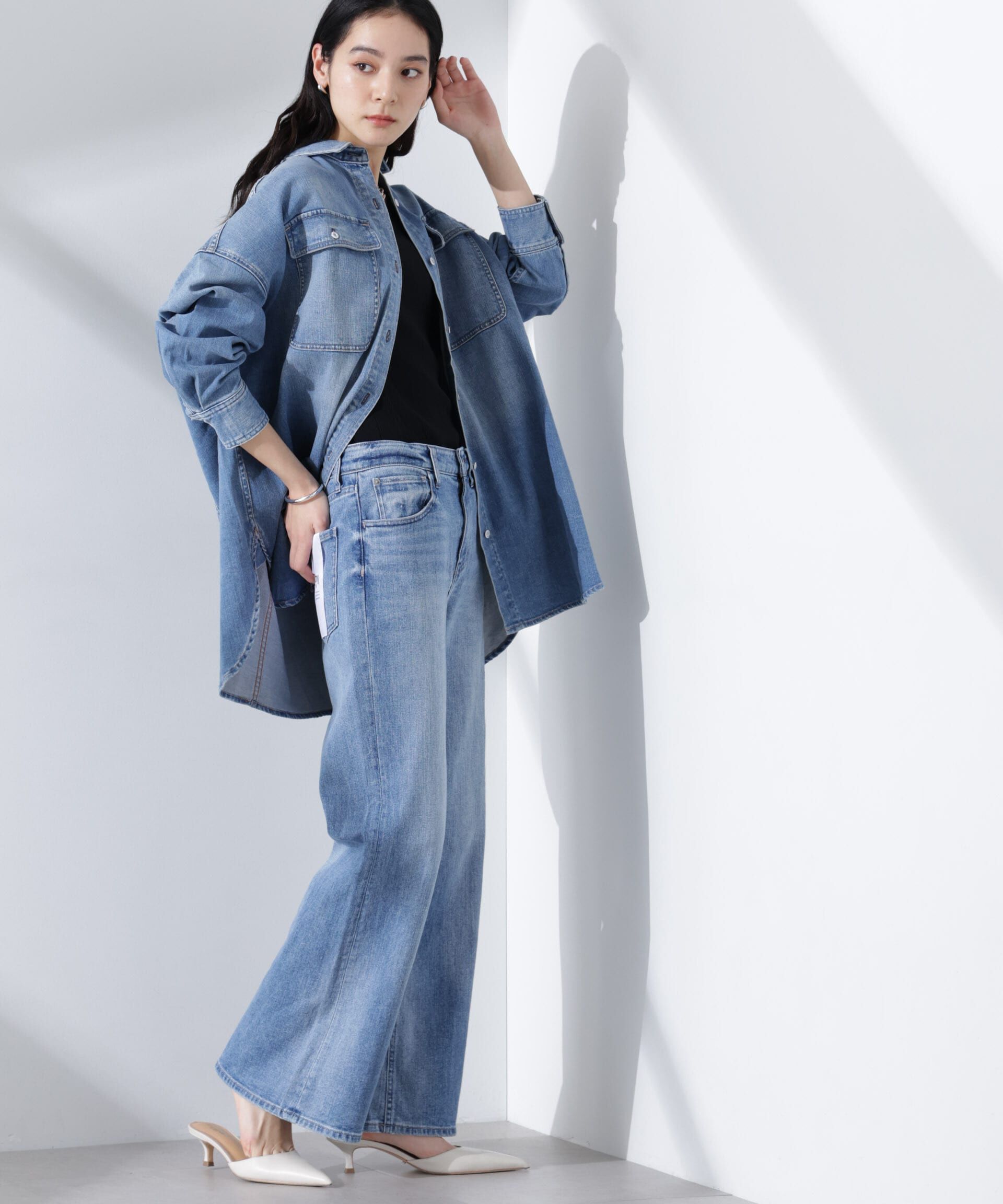 nano･universe「Healthy DENIM/Turnip ルーズフレア デニム」|チノ|