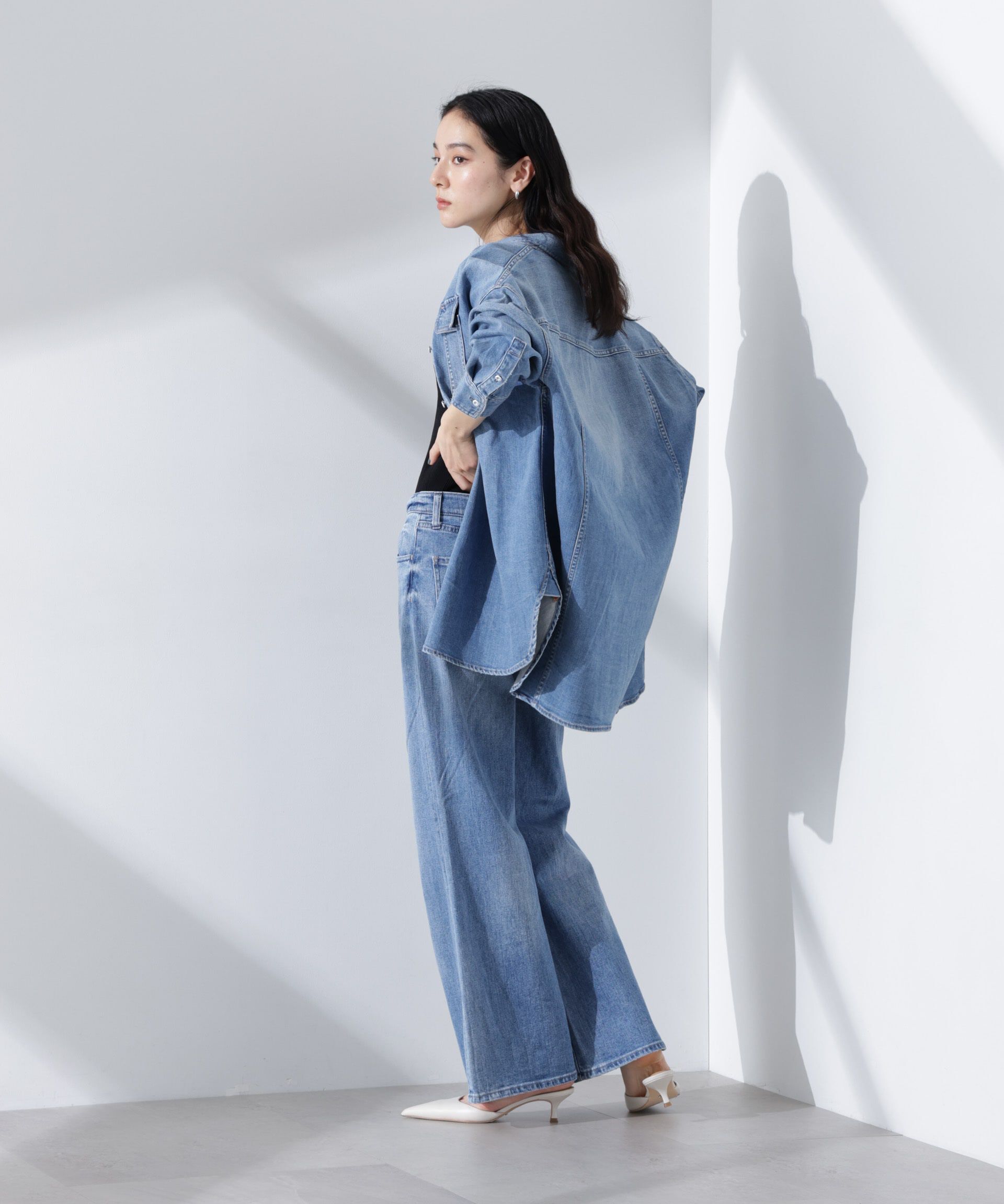 nano･universe「Healthy DENIM/Turnip ルーズフレア デニム」|チノ|